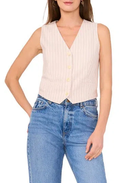 VINCE CAMUTO VINCE CAMUTO PINSTRIPE COTTON & LINEN VEST