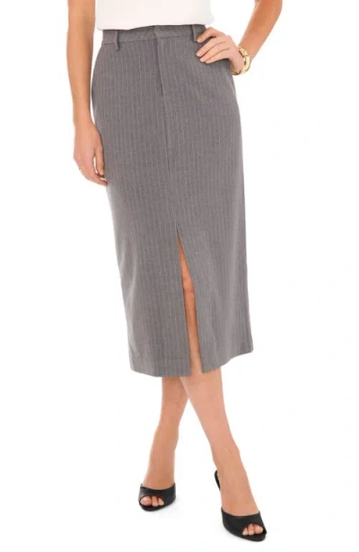 Vince Camuto Pinstripe Pencil Skirt In Steel Heather