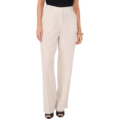 VINCE CAMUTO VINCE CAMUTO PINSTRIPE WIDE LEG COTTON & LINEN PANTS