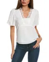 Vince Camuto Womens Pintuck Chiffon Blouse In White