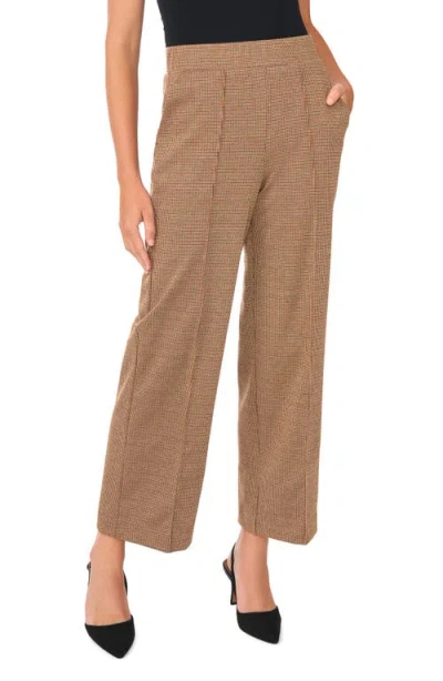 Vince Camuto Pintuck Front Wide Leg Ankle Pants In Brown