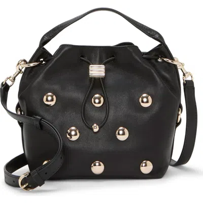 Vince Camuto Pippa Stud Leather Bucket Bag In Blue