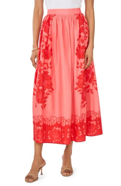 Vince Camuto Placed Floral Cotton Skirt In Animal Print
