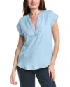 Vince Camuto Placket Top In Blue