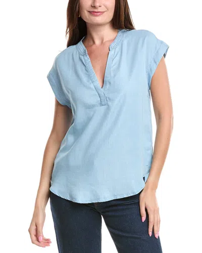 Vince Camuto Placket Top In Blue