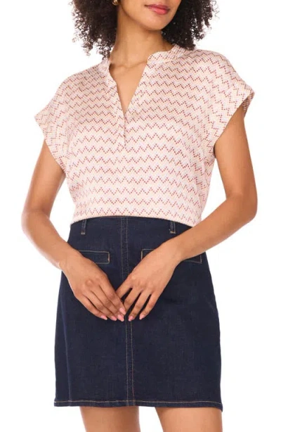 Vince Camuto Placket Top In Neutral
