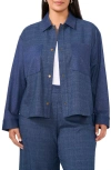 Vince Camuto Plus Size Collared Long-sleeve Jacket In Classic Navy
