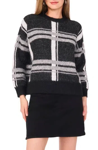 VINCE CAMUTO VINCE CAMUTO PLAID JACQUARD SWEATER