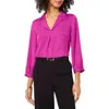 Vince Camuto Pleat Front Satin Shirt In Bloomberry