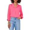 Vince Camuto Pleat Front Satin Shirt In Pink Bliss