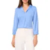 Vince Camuto Pleat Front Satin Shirt In Serene Sky