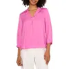 Vince Camuto Pleat Front Satin Shirt In Violet Blush