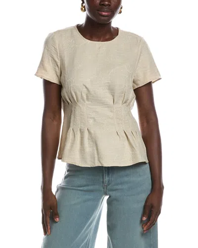 Vince Camuto Pleat Waist Blouse In Neutral