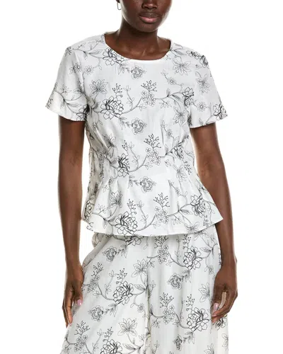 Vince Camuto Pleat Waist Blouse In White