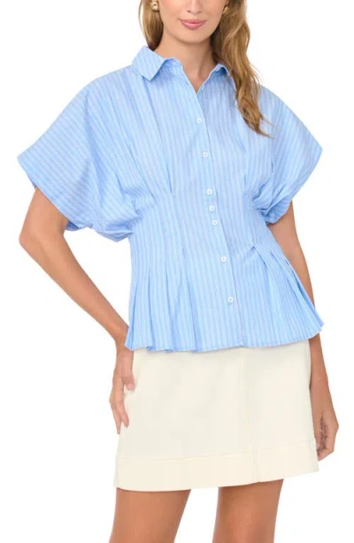 Vince Camuto Pleat Waist Dolman Shirt In Blue