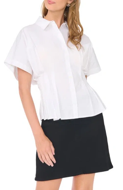 Vince Camuto Pleat Waist Dolman Shirt In White