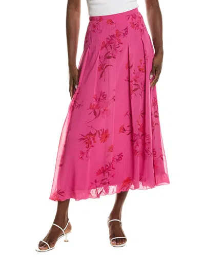 Vince Camuto Pleated Bubble Midi Skirt In Pink