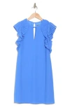 Vince Camuto Pleated Cap Sleeve Chiffon Shift Dress In Periwinkle