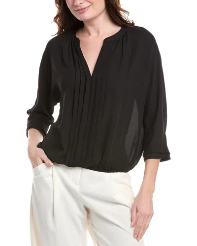 Vince Camuto Pleated Front Blouse In Black
