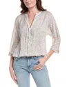 Vince Camuto Pleated Front Blouse In White