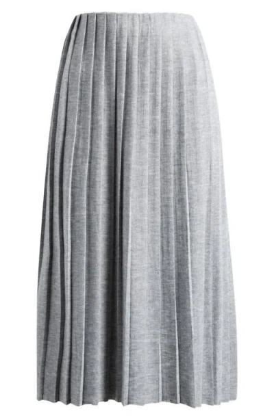 Vince Camuto Pleated Midi Skirt In Gray