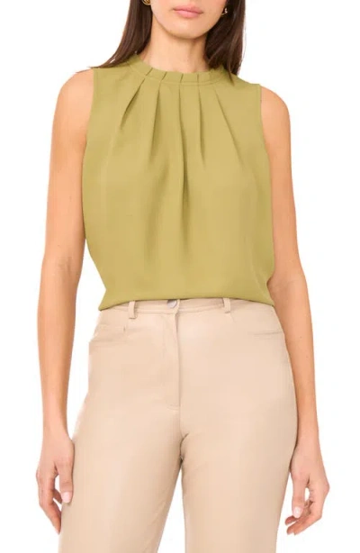 Vince Camuto Pleated Mock Neck Jersey Top In Green