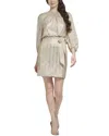 Vince Camuto Petites Womens Metallic Mini Cocktail And Party Dress In Gold