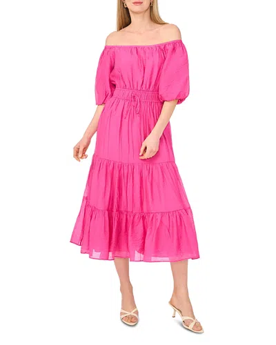 Vince Camuto Pleated Tiered Midi Dress In Pink