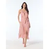 Vince Camuto Plunge Belted Cover Up Dress In Pink