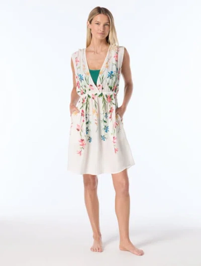 Vince Camuto Plunge Cover Up Dress Swim In White