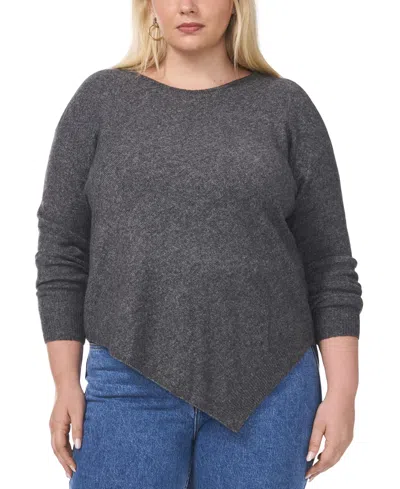 Vince Camuto Plus Size Asymmetric-hem Sweater In Medium Heather Grey