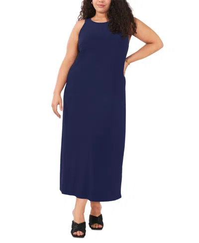Vince Camuto Plus Size Back Keyhole Sleeveless Dress In Classic Navy