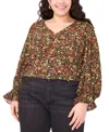Vince Camuto Plus Size Balloon Sleeve V-neck Blouse In Red