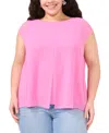 Vince Camuto Plus Size Cap-sleeve Overlay Top