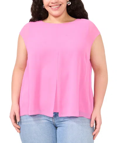 Vince Camuto Plus Size Cap-sleeve Overlay Top