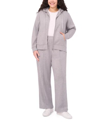 Vince Camuto Plus Size Center-front Pleated Pants In Gray