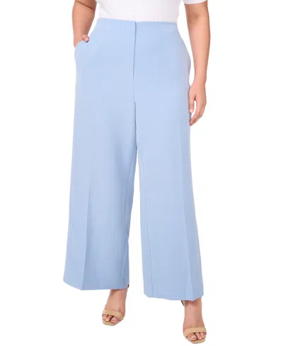 Vince Camuto Plus Size Clean-waist Wide-leg Trousers In Lake Breeze