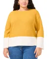 VINCE CAMUTO PLUS SIZE COLORBLOCKED CREWNECK SWEATER