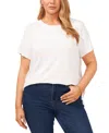 Vince Camuto Plus Size Crewneck Polished Short-sleeve Knit Top