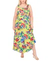 VINCE CAMUTO PLUS SIZE FLORAL-PRINT TIERED MAXI DRESS, CREATED FOR MACY'S
