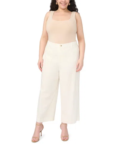 Vince Camuto Plus Size Front Patch Pocket Ankle Length Pants In Neutral