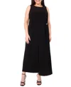 Vince Camuto Plus Size Gathered Twist With Gold Trim Ring Maxi Dress In Black