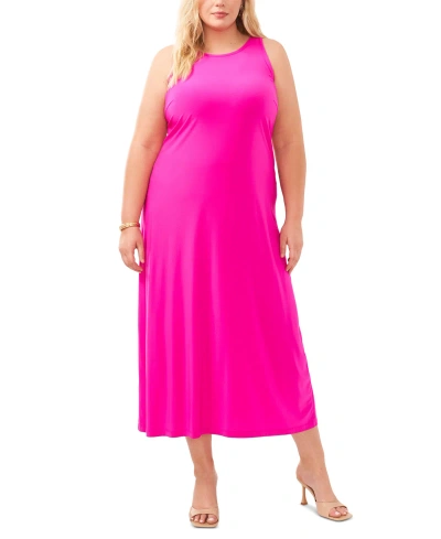 Vince Camuto Plus Size Keyhole Sleeveless Maxi Dress In Fiercely Fuchsia