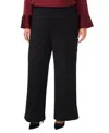 Vince Camuto Plus Size Lace-stripe Pull-on Pants In Rich Black