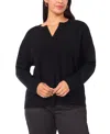 Vince Camuto Plus Size Long Sleeve Sweater In Black