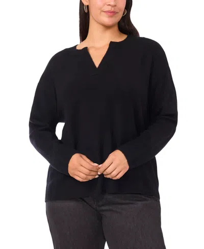 Vince Camuto Plus Size Long Sleeve Sweater In Black