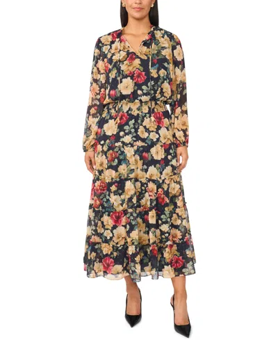 Vince Camuto Plus Size Long-sleeve Tiered Ruffle Maxi Dress In Neutral