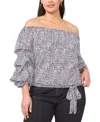 Vince Camuto Plus Size Off-the-shoulder Bubble-sleeve Top In Rich Black