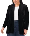 Vince Camuto Shawl Collar Stretch Velvet Cardigan In Rich Black
