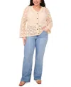 Vince Camuto Plus Size Pointelle Cotton Cardigan
